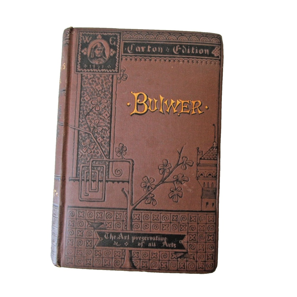 Bulwer Antique Book Caxtons and Leila 3 Volumes in One Carron Edition 1883